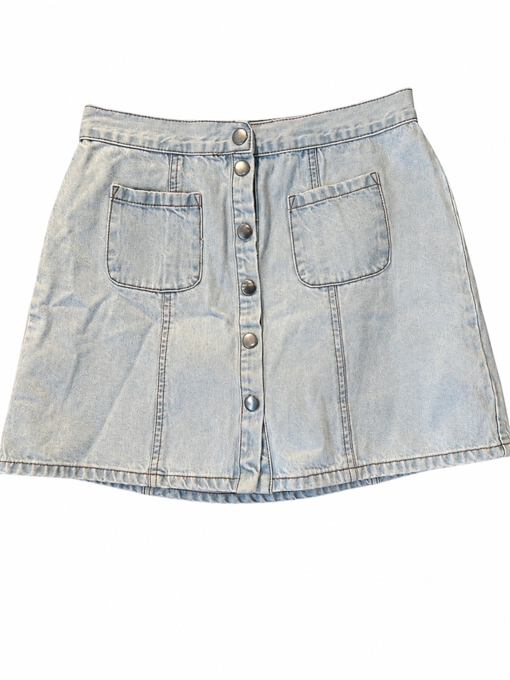 BDG Urban Outfitters Jean Skirt Size Medium Light Wash Front Buttons Mini Length